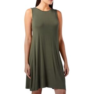 ​👗NWT Amazon Essentials Tank Swing Dress XL Olive Green Viscose 👗